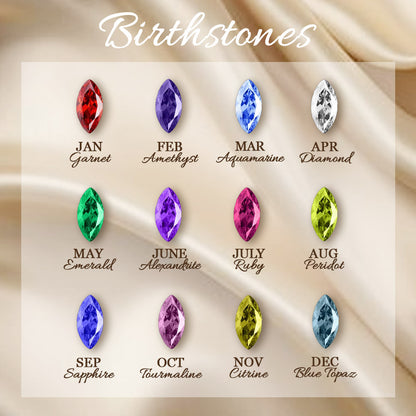 Personalized 1-8 Marquise Birthstones Necklace
