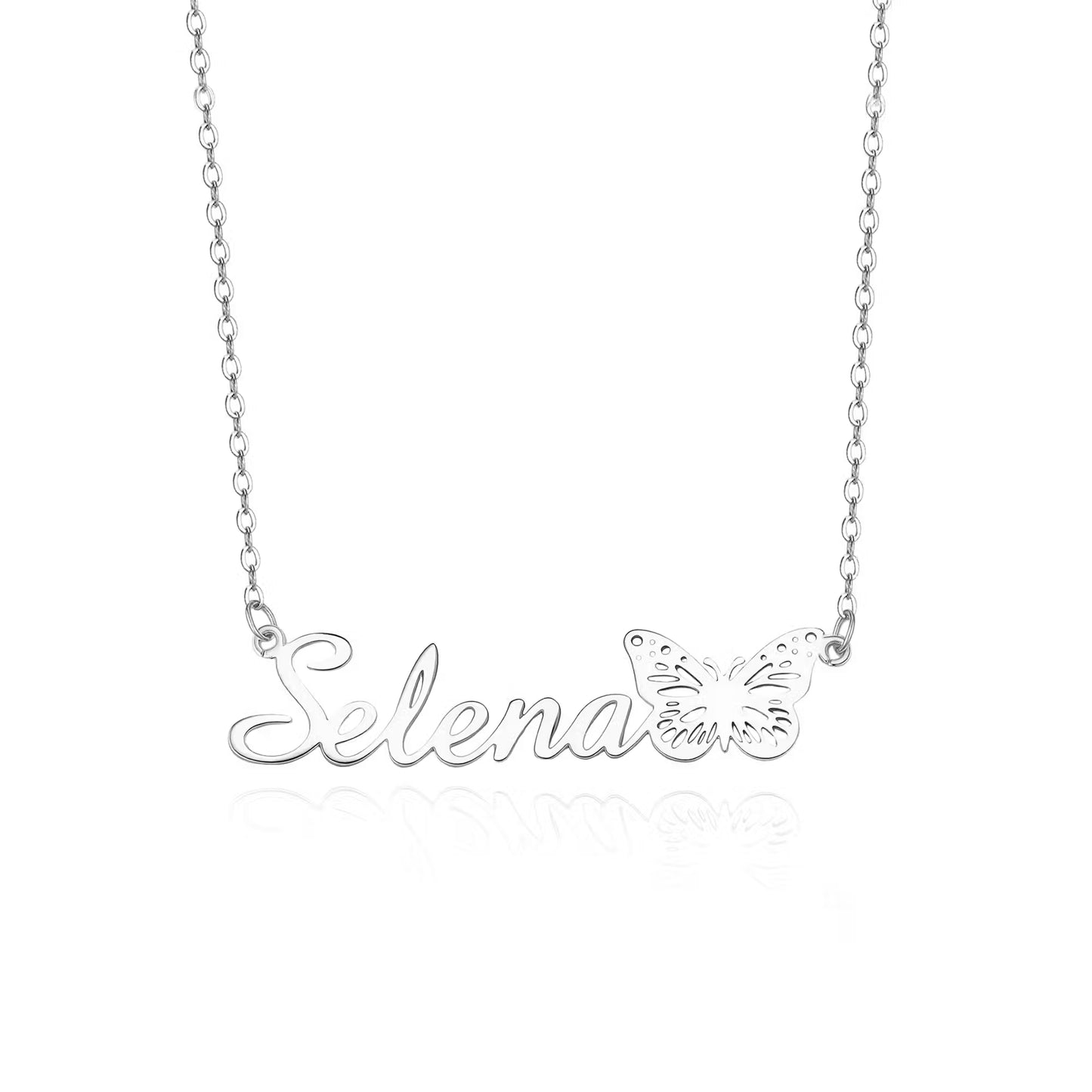 Personalized Name Birth Butterfly Necklace