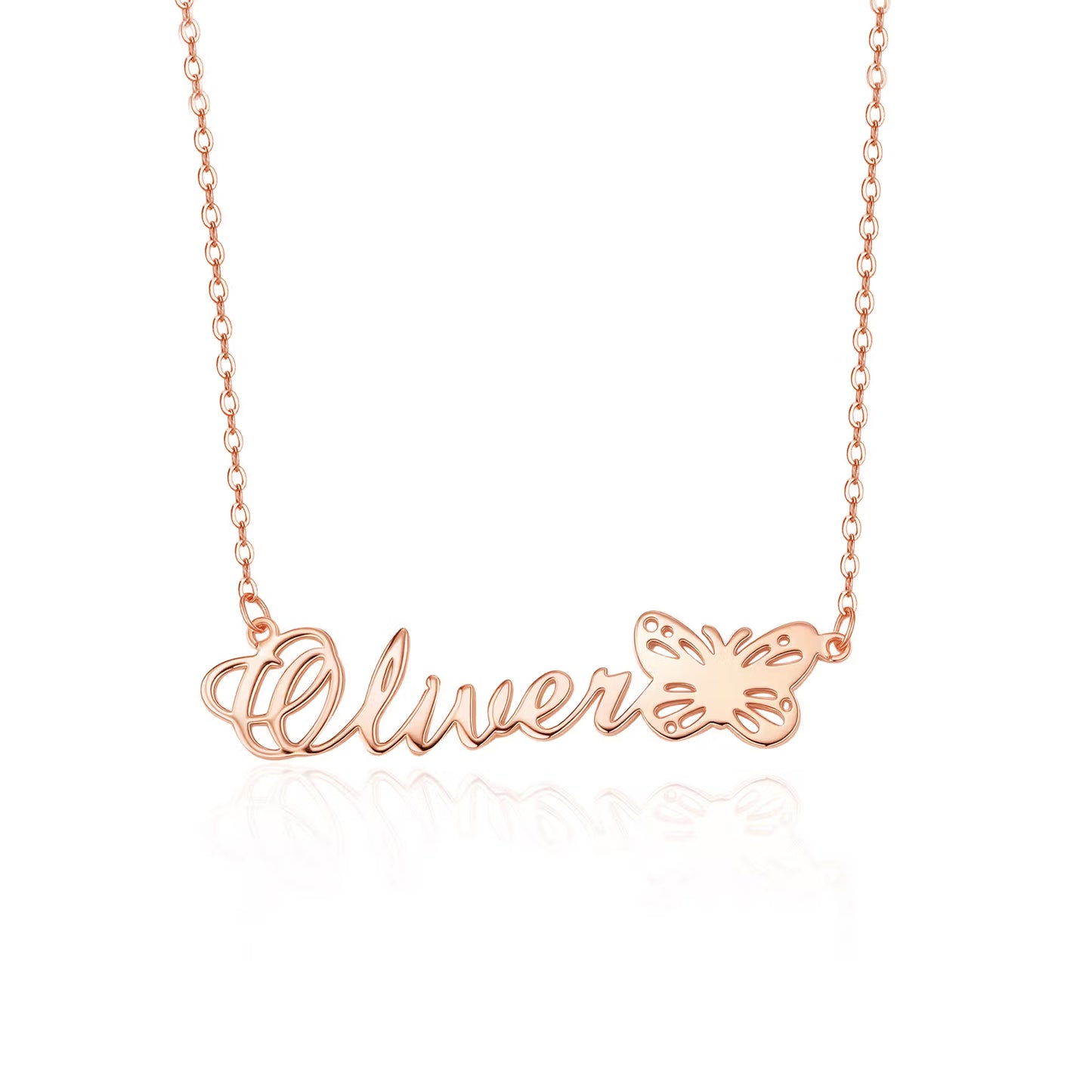Personalized Name Birth Butterfly Necklace