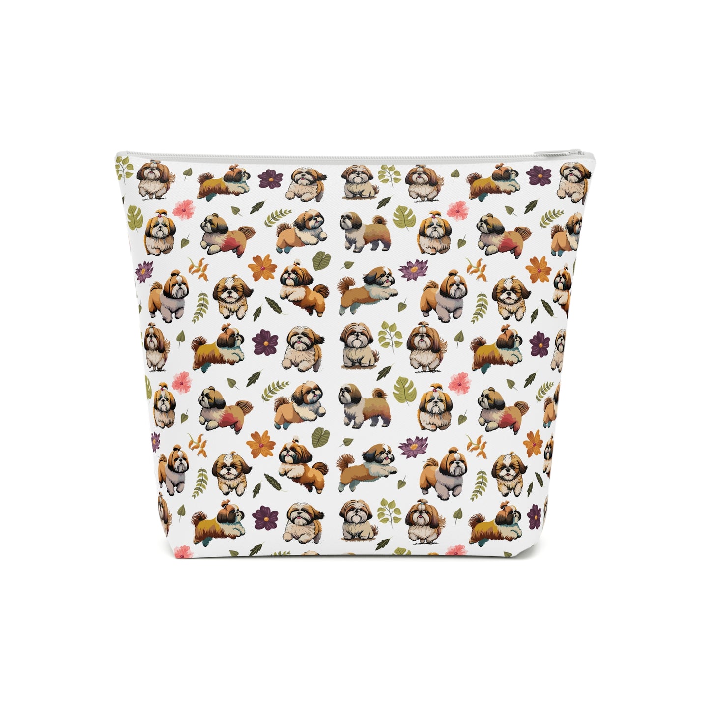 Shih Tzu Print Cotton Cosmetic Bag/Makeup Travel Pouch