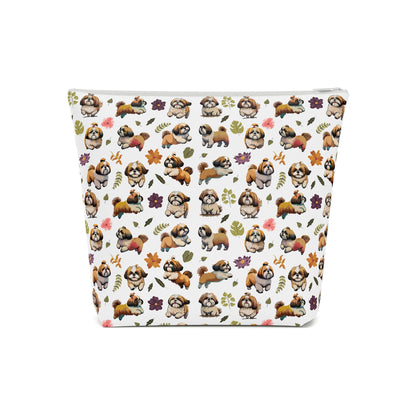 Shih Tzu Print Cotton Cosmetic Bag/Makeup Travel Pouch