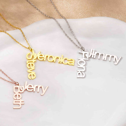 Personalized Double Names Ring Holder Necklace
