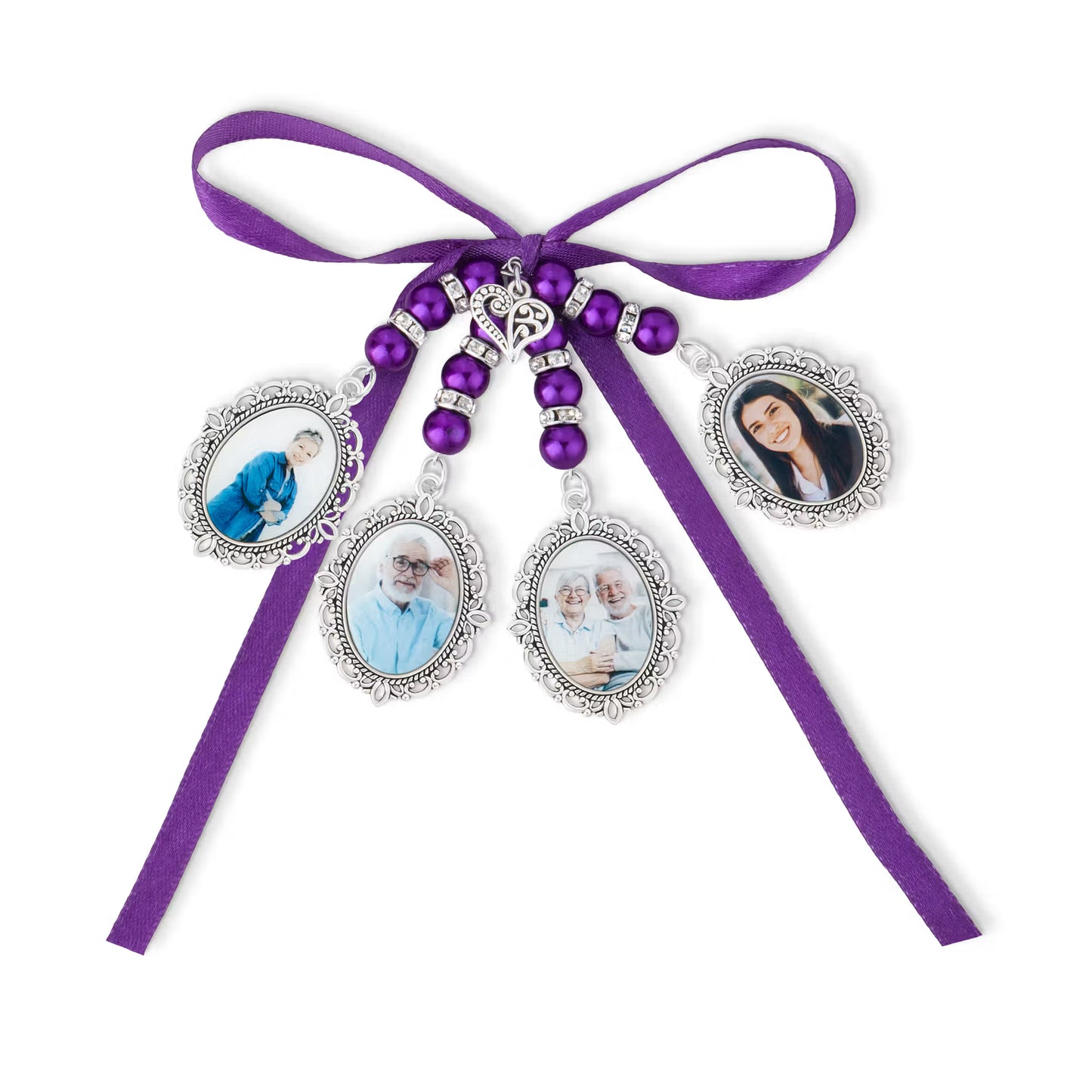 Personalized Multi Photo Charm for Wedding Bouquet