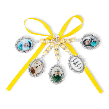 Personalized Multi Photo Charm for Wedding Bouquet