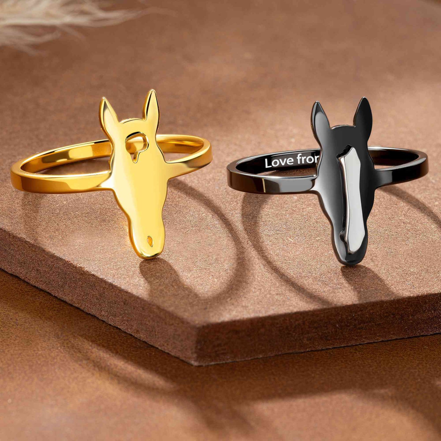 Personalized Horse Head Silhouette Cutout Ring