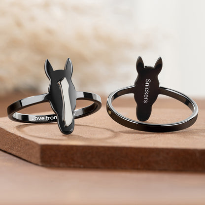 Personalized Horse Head Silhouette Cutout Ring