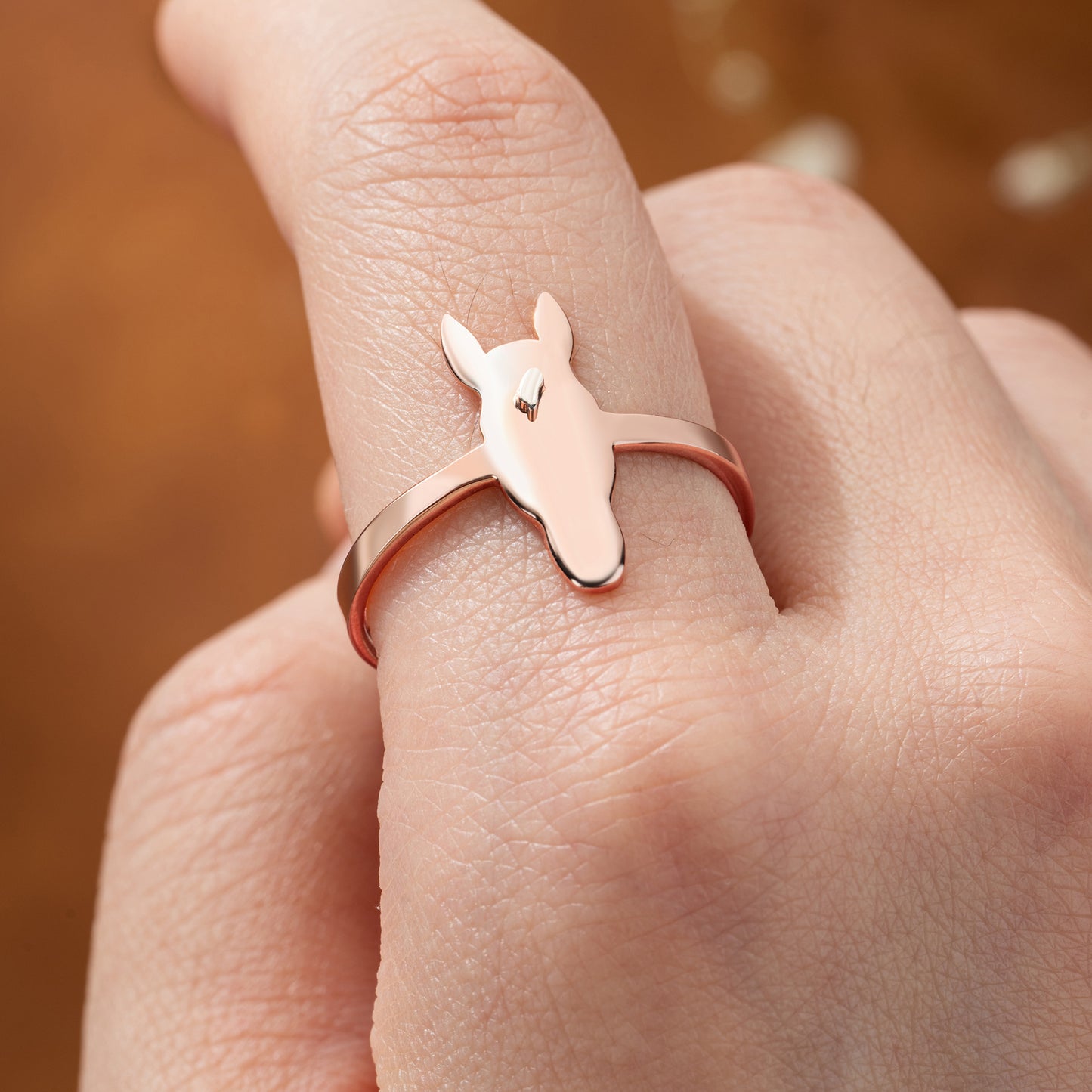 Personalized Horse Head Silhouette Cutout Ring