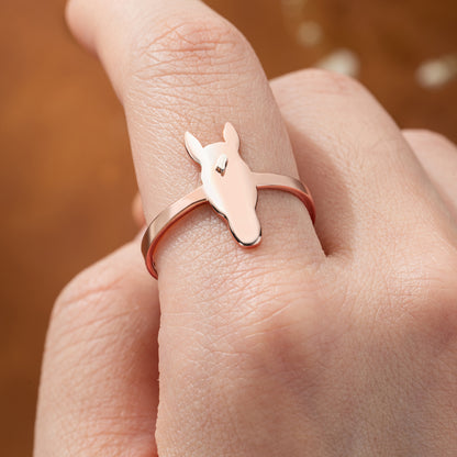 Personalized Horse Head Silhouette Cutout Ring