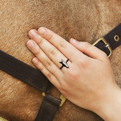 Personalized Horse Head Silhouette Cutout Ring