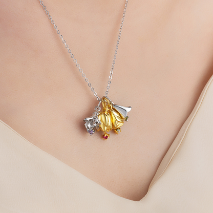Custom Birthflower & Birthstone Bouquet Necklace