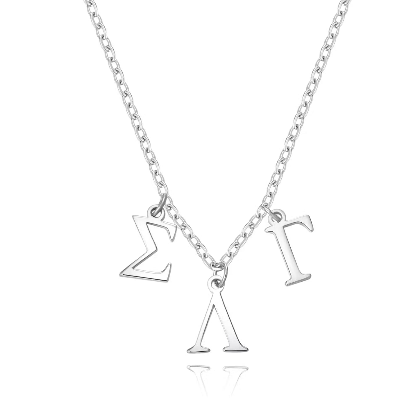 Personalized Sorority Necklace Greek Letters Pendant
