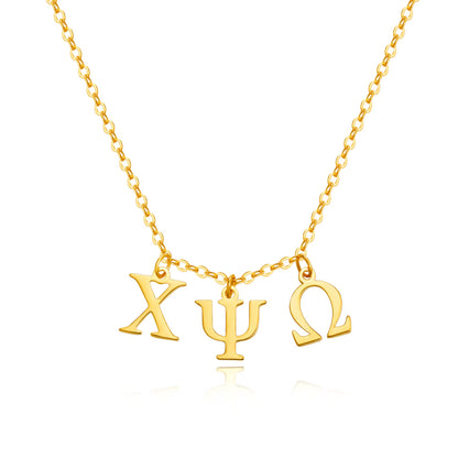 Personalized Sorority Necklace Greek Letters Pendant