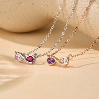 Personalized Tiny Infinity Necklace with Birthstones