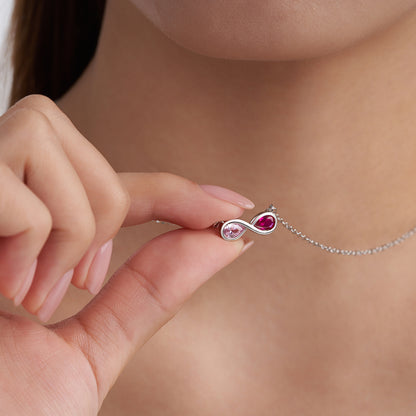 Personalized Tiny Infinity Necklace with Birthstones
