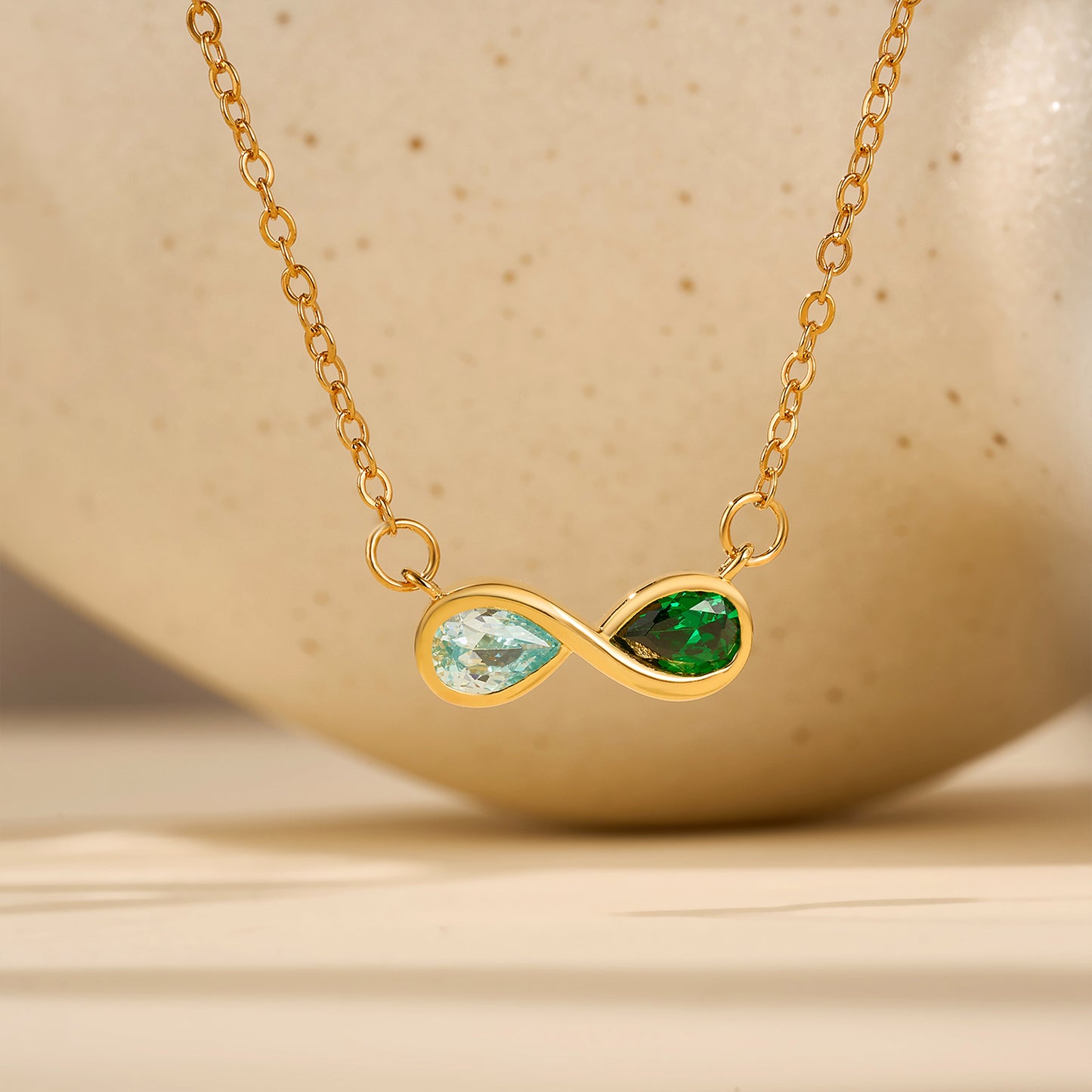 Personalized Tiny Infinity Necklace with Birthstones