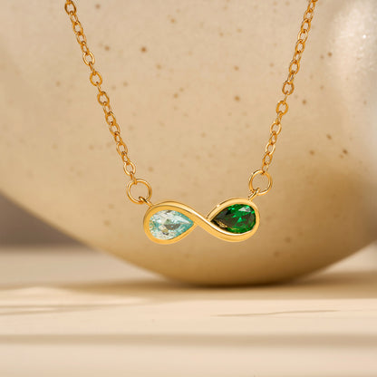 Personalized Tiny Infinity Necklace with Birthstones