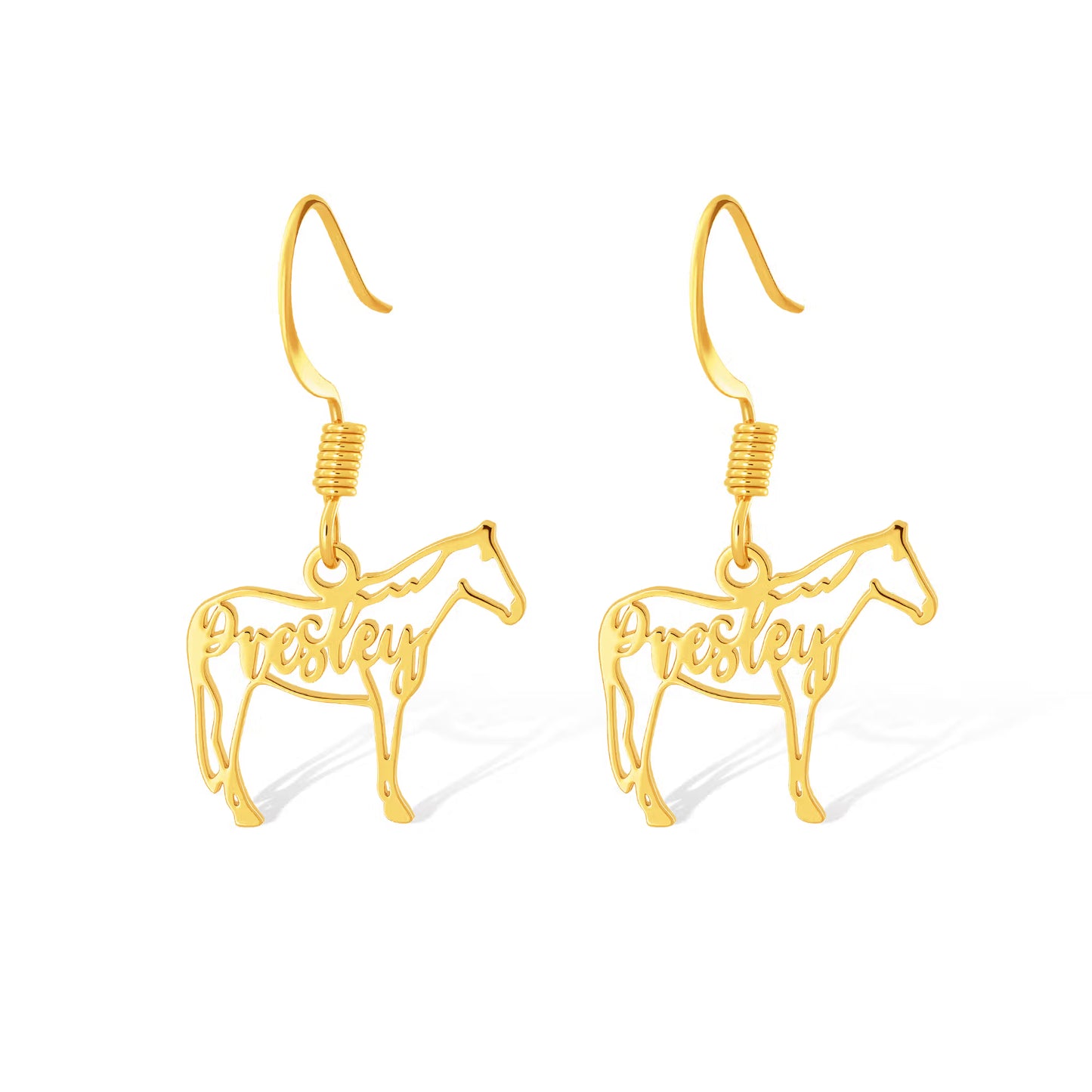Personalized Horse Silhouette Dangle Earrings
