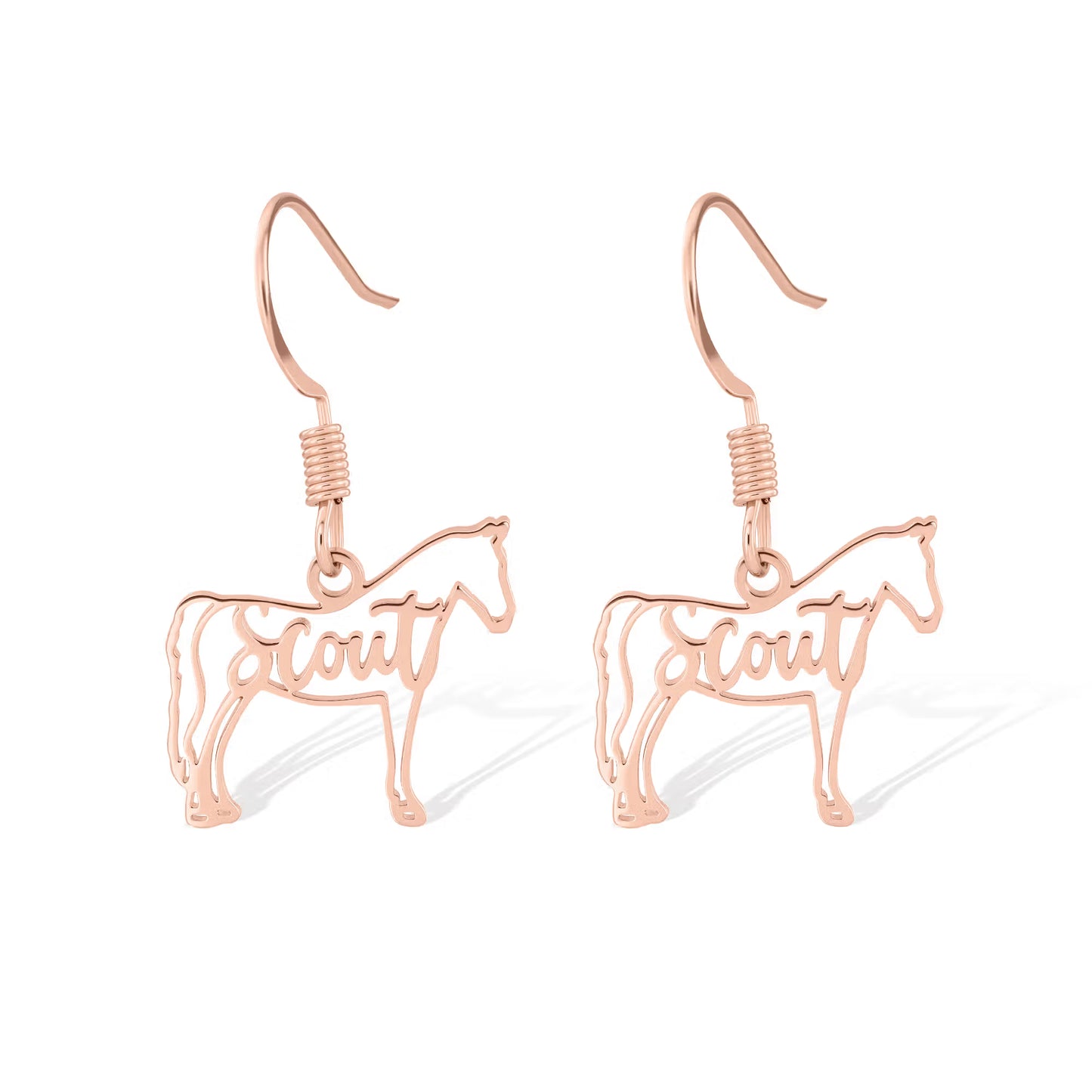 Personalized Horse Silhouette Dangle Earrings