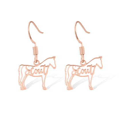 Personalized Horse Silhouette Dangle Earrings