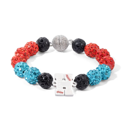 Personalized Rhinestone Beaded Baseball Bracelet