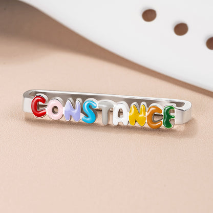 Personalized Enamel Bubble Letter Watch Band Charm