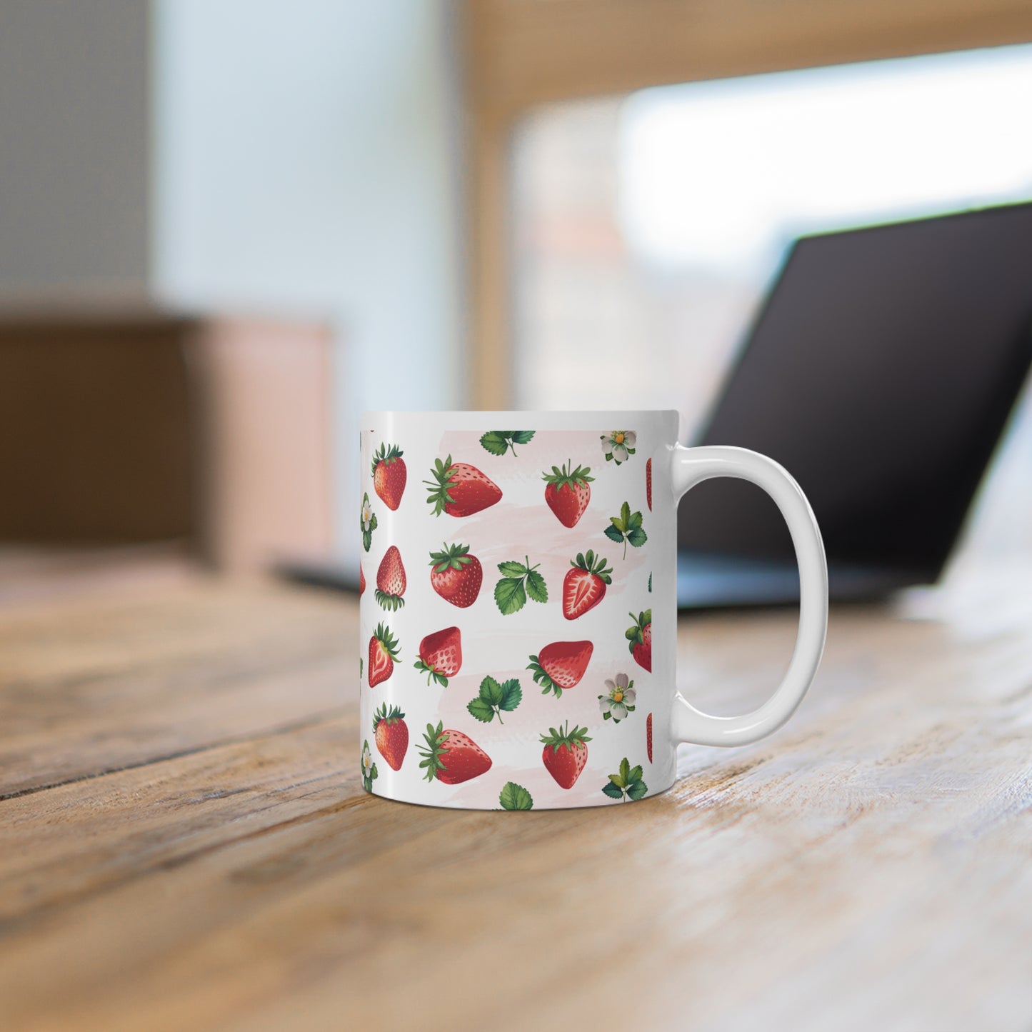 Strawberry Watercolor Print 11oz Ceramic Mug