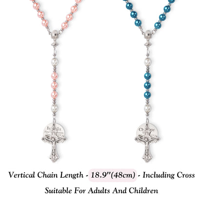 Personalized Name & Date Rosary Necklace