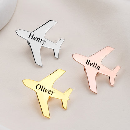 Personalized Airplane Lapel Pin with Name, photo 2