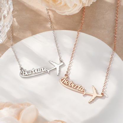 Personalized Airplane Necklace with Name, photo 2