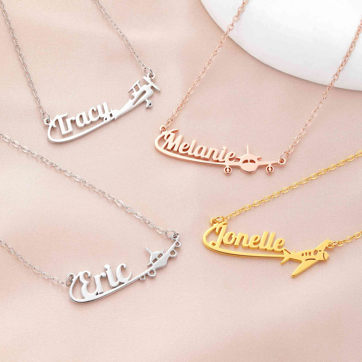 Personalized Airplane Necklace with Name, photo 3