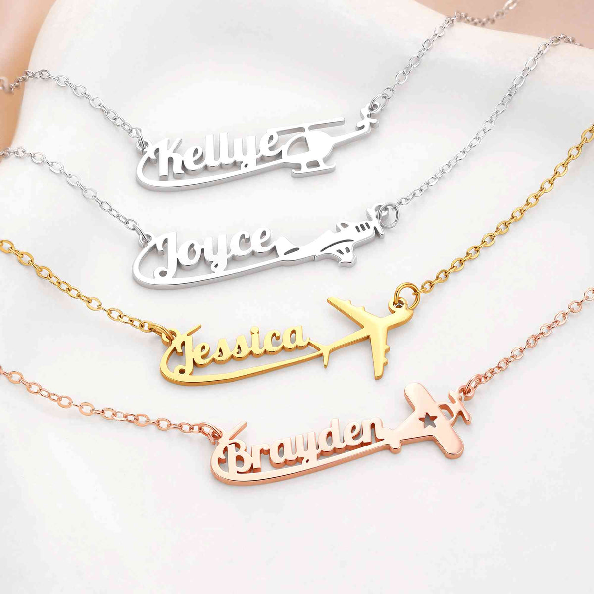 Personalized Airplane Necklace with Name, photo 4
