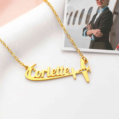 Personalized Airplane Necklace with Name, photo 5
