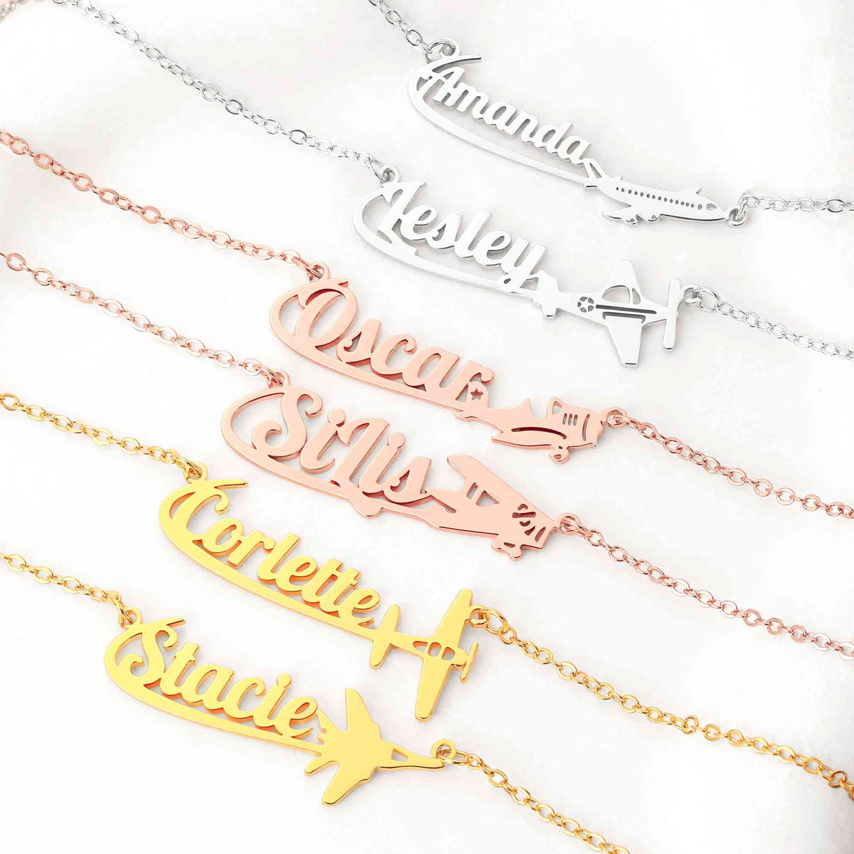 Personalized Airplane Necklace with Name, photo 6