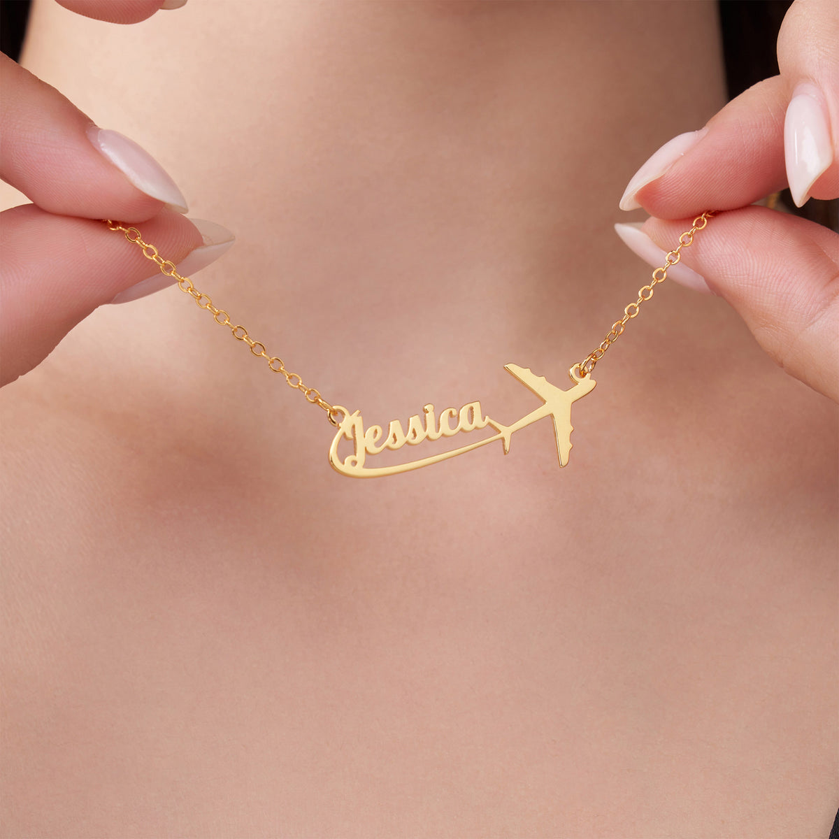 Personalized Airplane Necklace with Name, photo 7