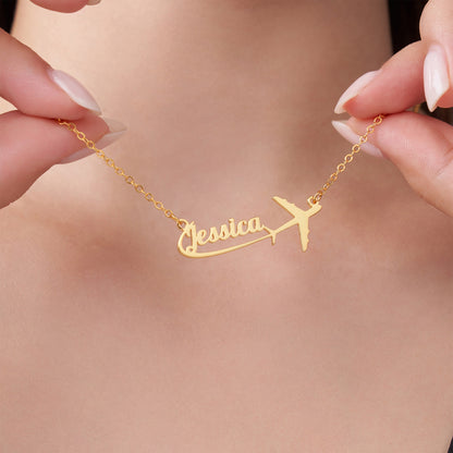 Personalized Airplane Necklace with Name, photo 7
