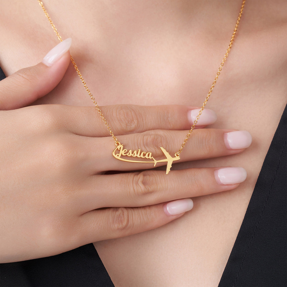 Personalized Airplane Necklace with Name, photo 9