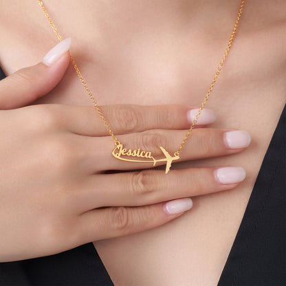Personalized Airplane Necklace with Name, photo 9