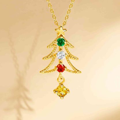 Christmas tree necklace with birthstones photo 1