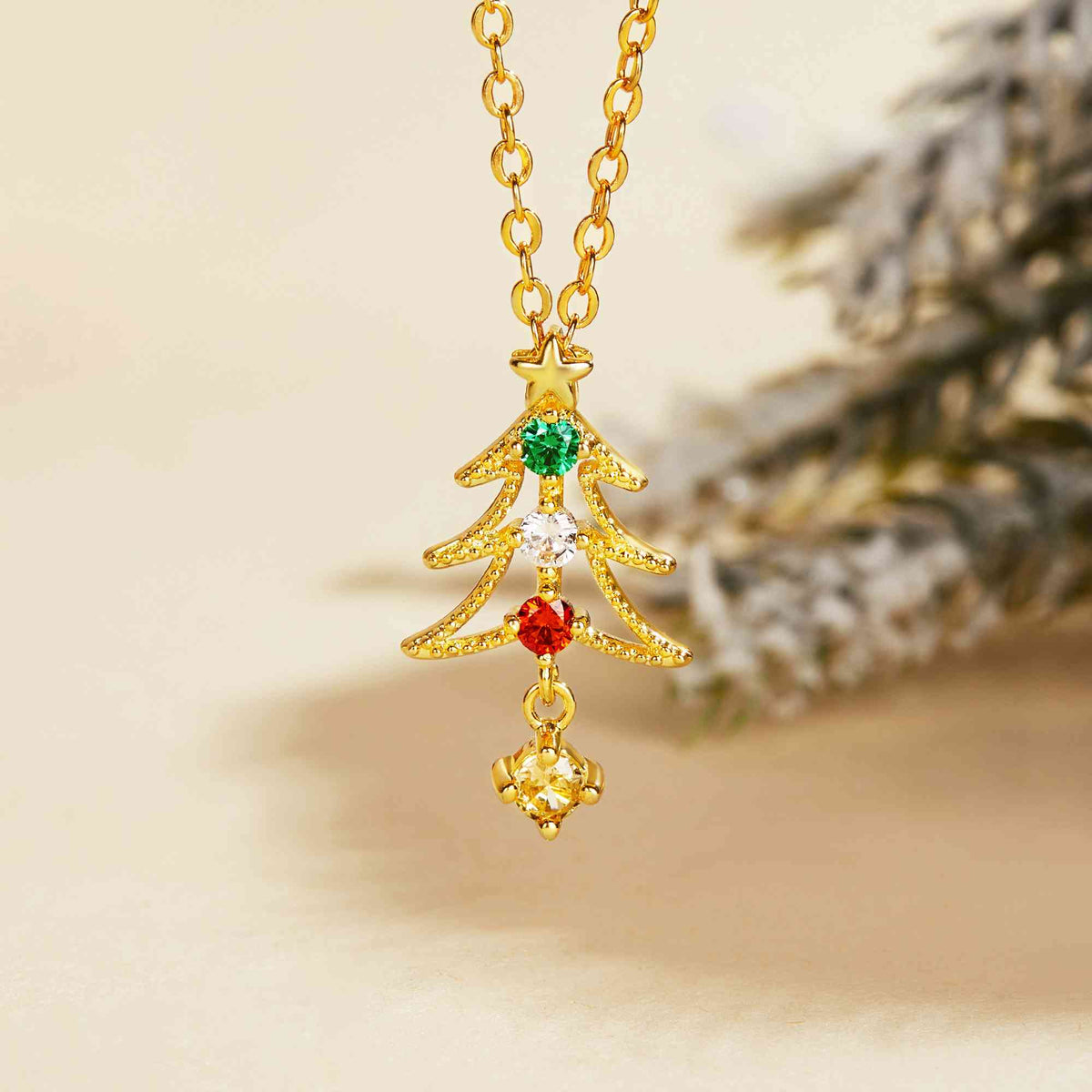 Christmas tree necklace with birthstones photo 4