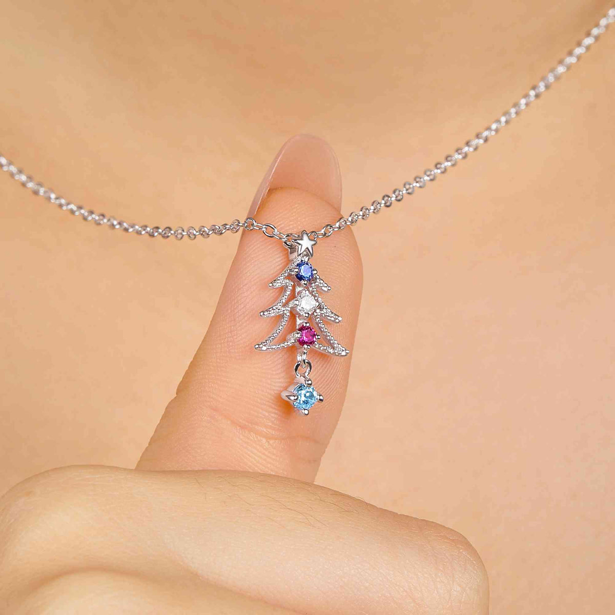 Christmas tree necklace with birthstones photo 5