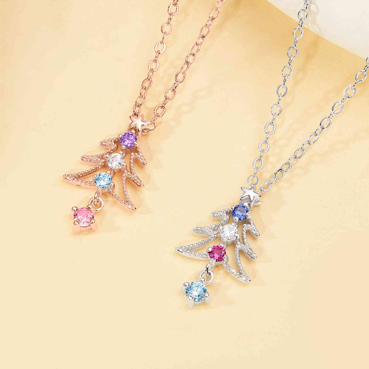Christmas tree necklace with birthstones photo 7