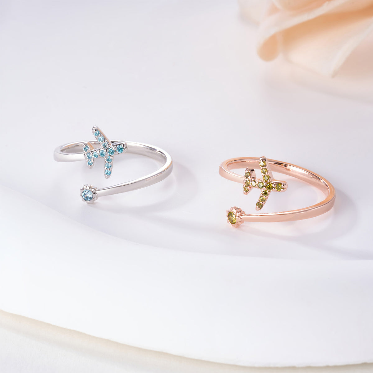 Personalized Birthstone Airplane Ring, photo 3