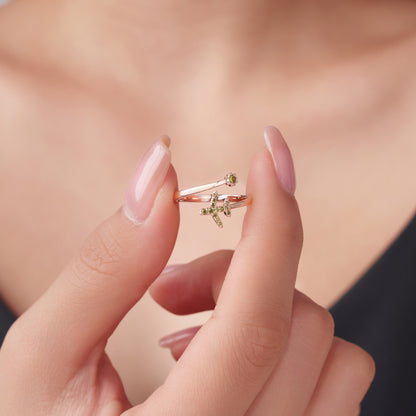 Personalized Birthstone Airplane Ring, photo 4
