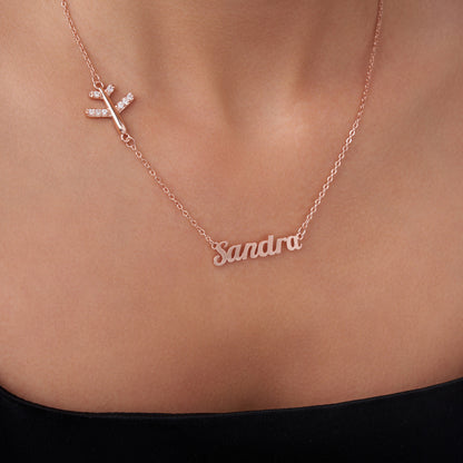 Personalized Sideways Airplane Necklace with Name, photo 5