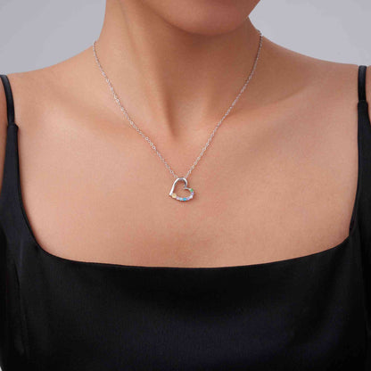 Personalized Birthstones Heart Necklace