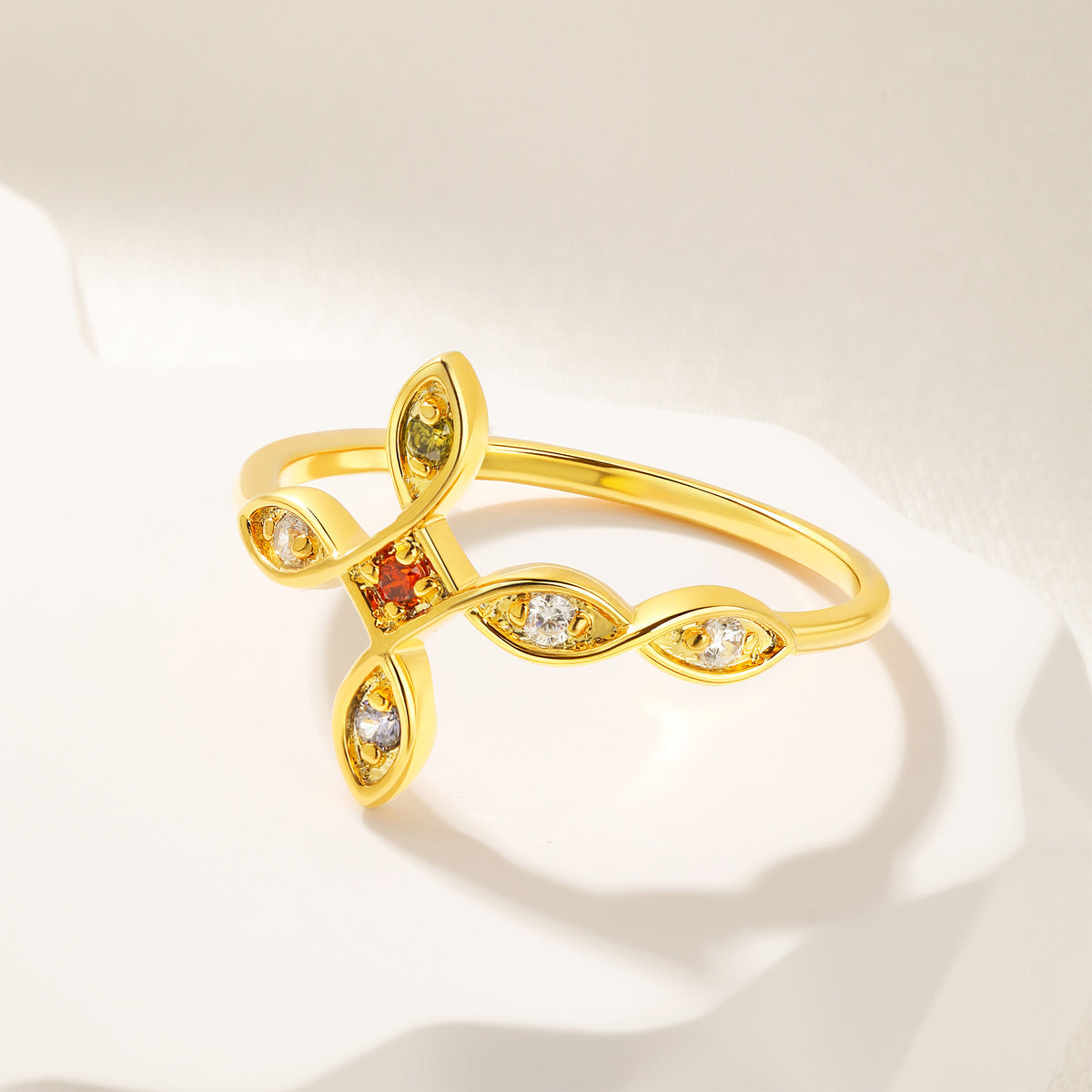 Infinity cross birthstone ring photo 1