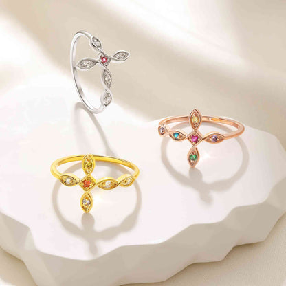 Infinity cross birthstone ring photo 2