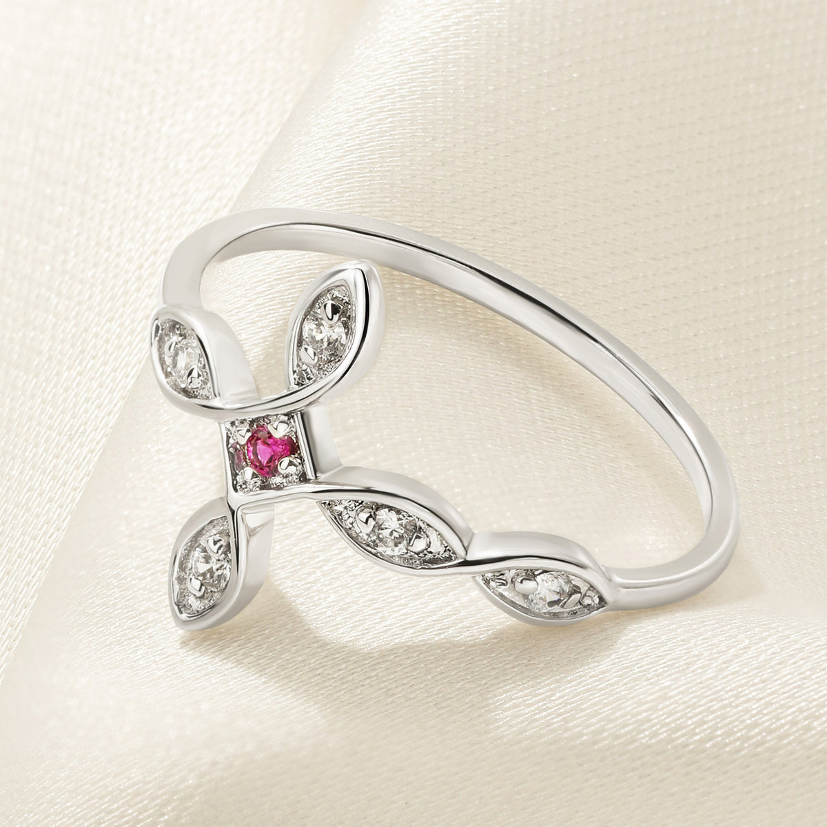 Infinity cross birthstone ring photo 4