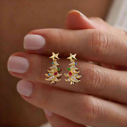 Christmas tree earrings with family birthstones photo 4