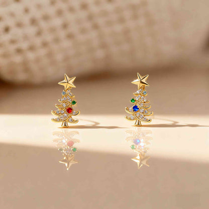 Christmas tree earrings with family birthstones photo 5